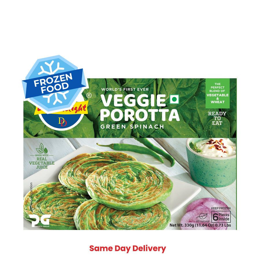 Frozen Daily Delight Green Spinach Porotta 330gm -Only Berlin Same Day Delivery