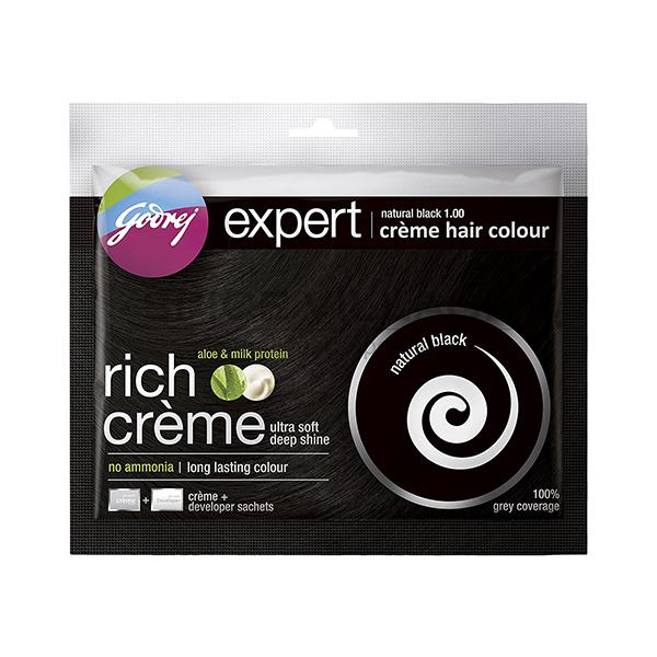 Godrej Expert Crème Hair Color - Natural Black 20gm - Spice Village
