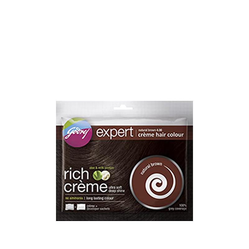 Godrej Expert Crème Hair Color - Natural Brown 20gm - Spice Village