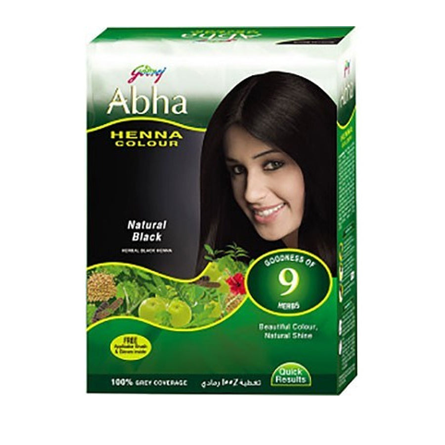 Godrej Abha Natural Black Henna Color (6 x 10gm) - Spice Village