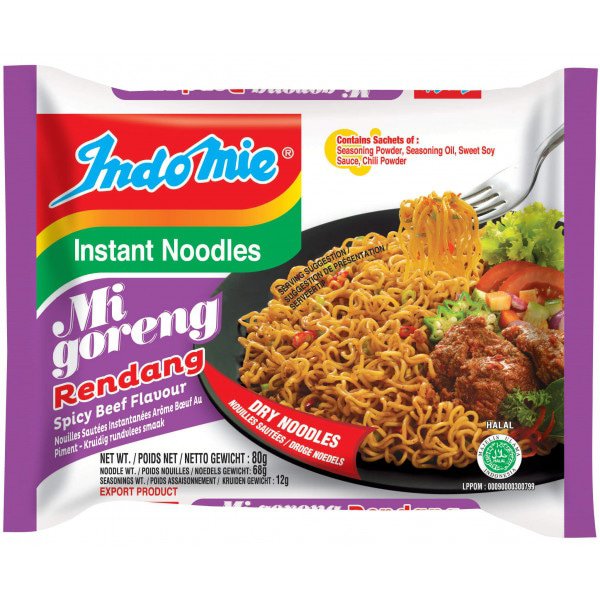 Indomie Instant Noodlesoup Mie Goreng Rendang (spicy Beef) 80gm - Spice Village