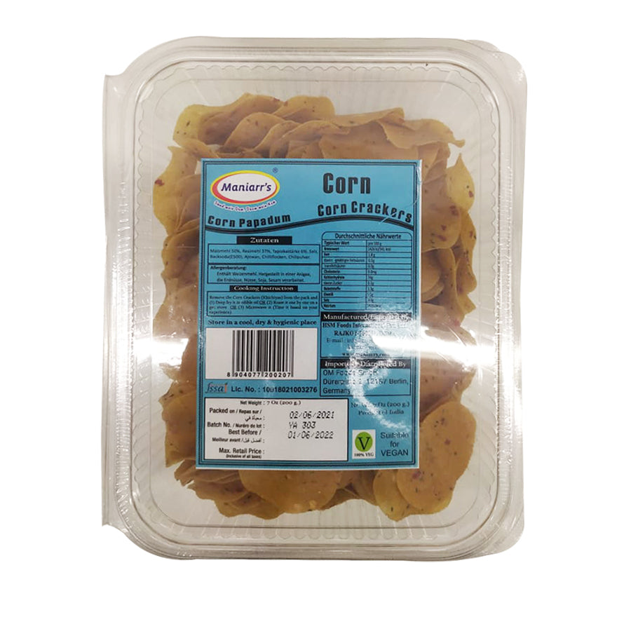 Maniarrs Rice Papad (Khichiya) - Corn 200gm - Spice Village