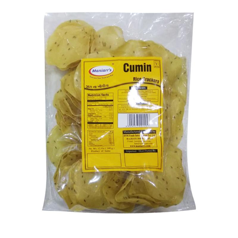 Maniarrs Rice Papad (Khichiya) - Jeera 340gm - Spice Village