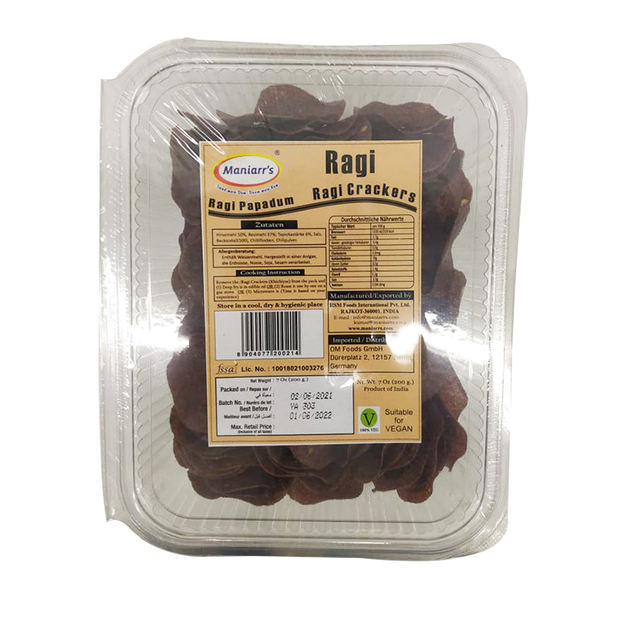 Maniarrs Rice Papad (Khichiya) - Ragi 200gm - Spice Village