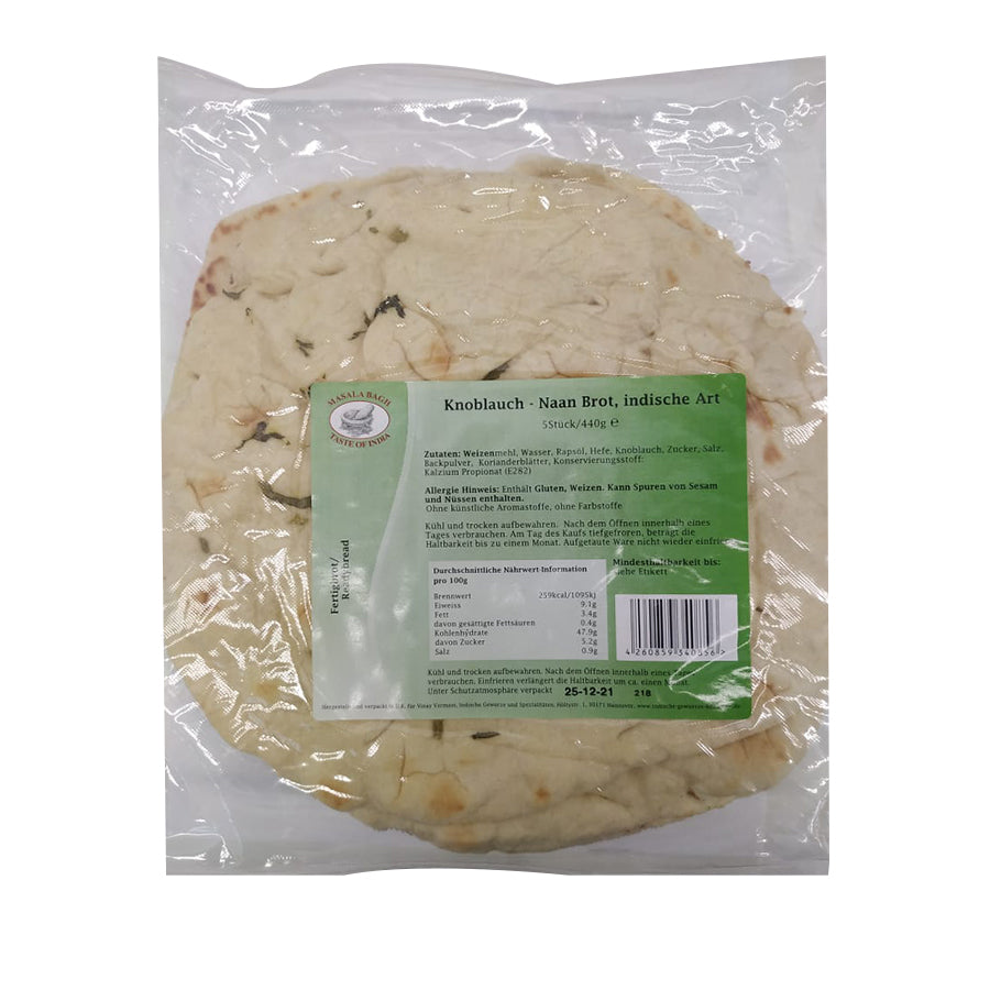 Masala Bagh - Garlic Naan (5 pieces) 440gm - Spice Village