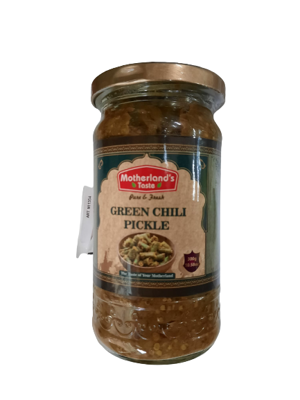 Motherland's Taste Green Chili Pickle 300g - Spice Village