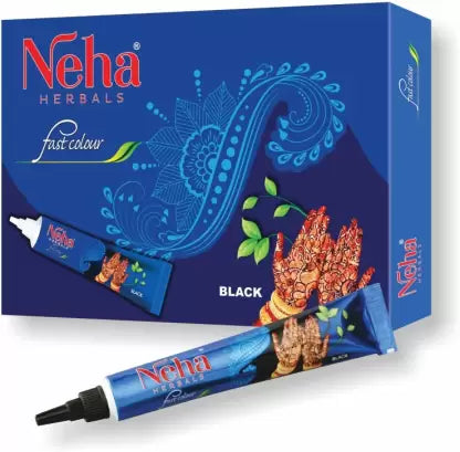 Neha (Fast Colour) Cone Black (1pcs) 15g - Spice Village