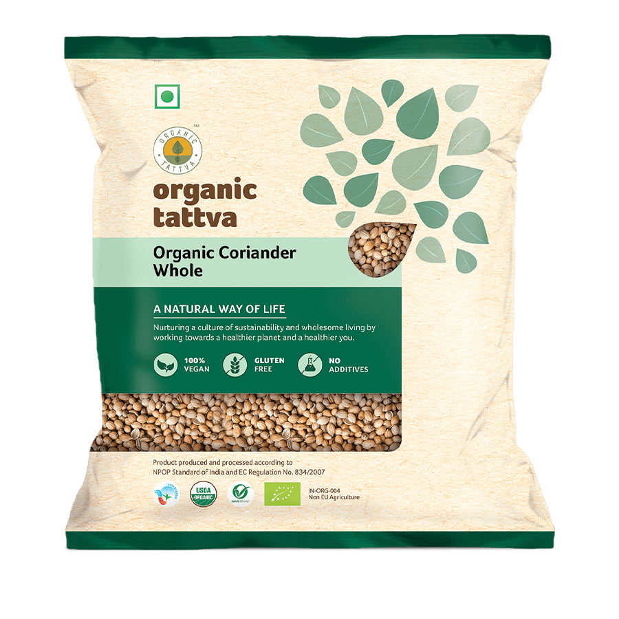 Organic Tattva Coriander Whole 100gm - Spice Village