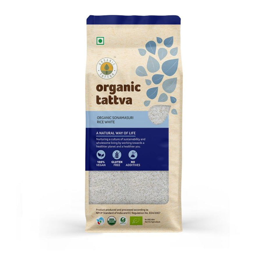 Organic Tattva Sona Masoori Rice White 1kg - Spice Village
