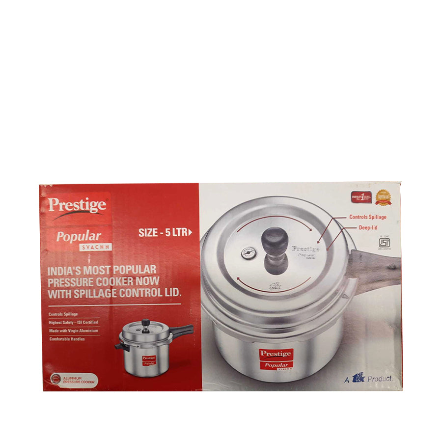 Prestige Popular Svacch Pressure Cooker 5L (No Refund/No Guarantee) - Spice Village