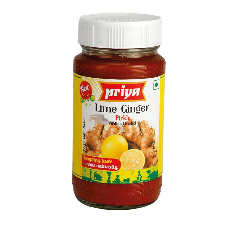 Priya Lime Ginger Pickle 300gm - Spice Village