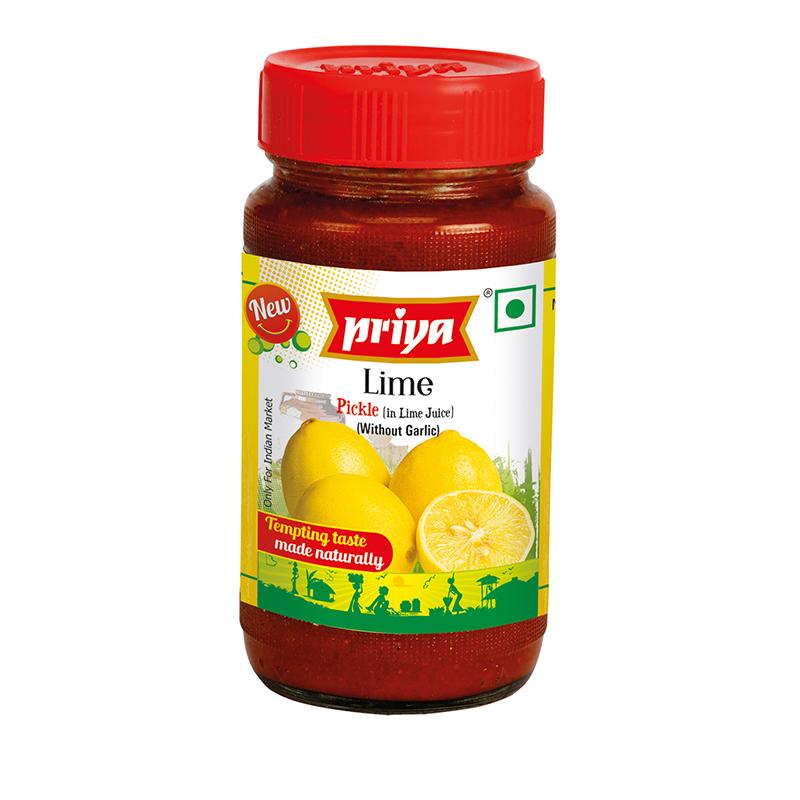 Priya Lime Pickle (Without Garlic) 300gm - Spice Village
