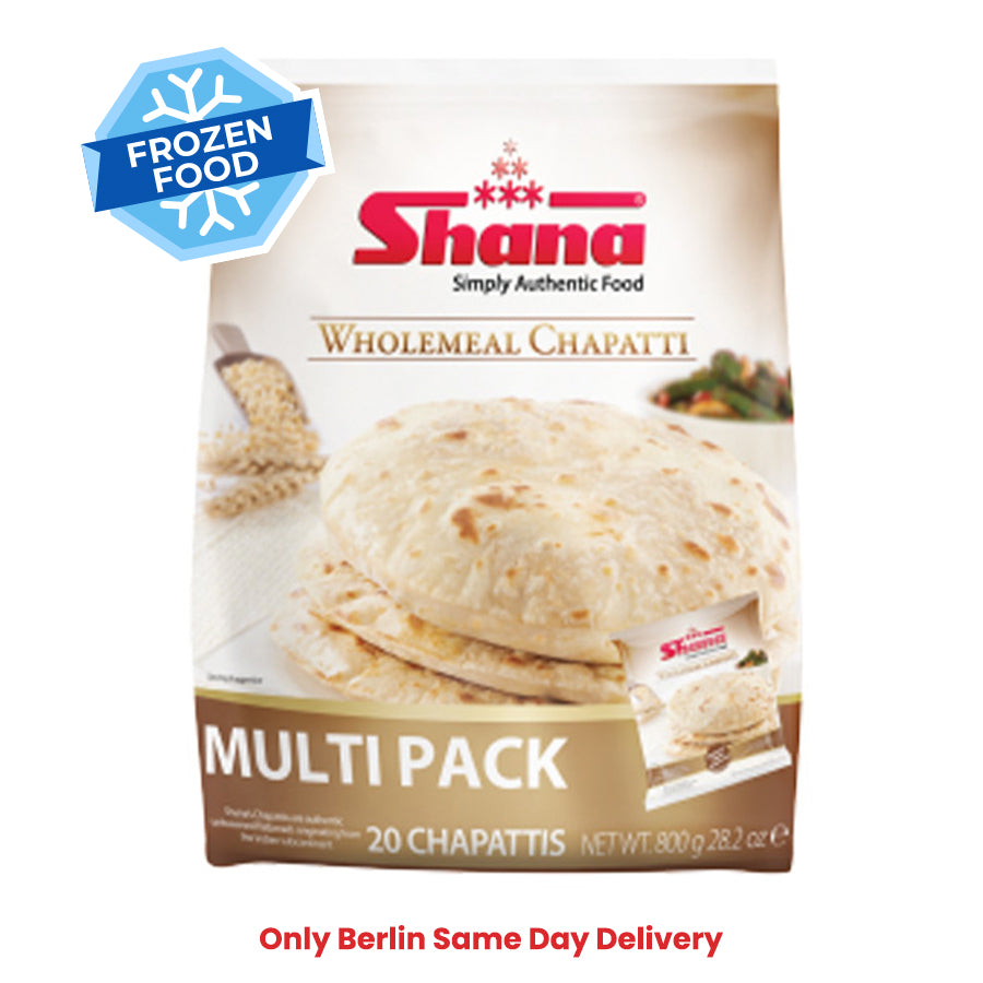 Frozen Shana Family Wholemeal Chappati 800gms - Only Berlin Same Day Delivery - Spice Village