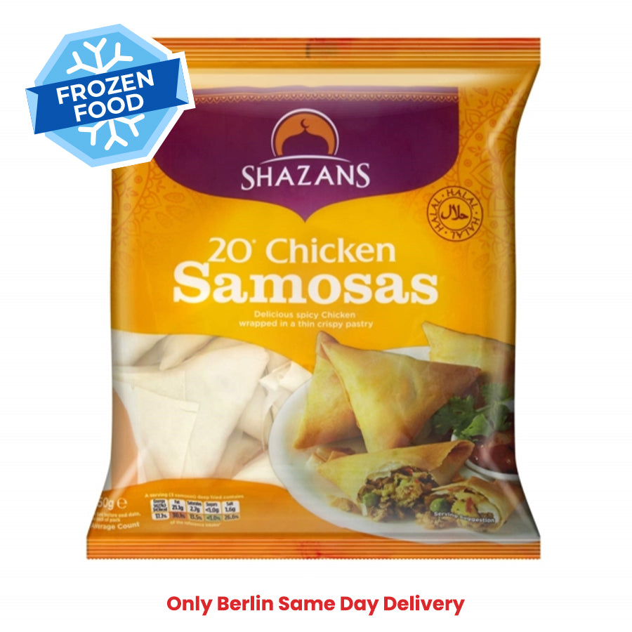Frozen Shazans Chicken Samosa (20 pcs) 650gm - Only Berlin Same Day Delivery - Spice Village