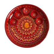 Pooja Thali Red (30 cm) - Spice Village