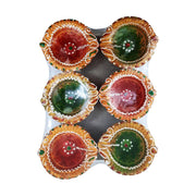 Premium Colorful Diya (Pack of 6) - Spice Village
