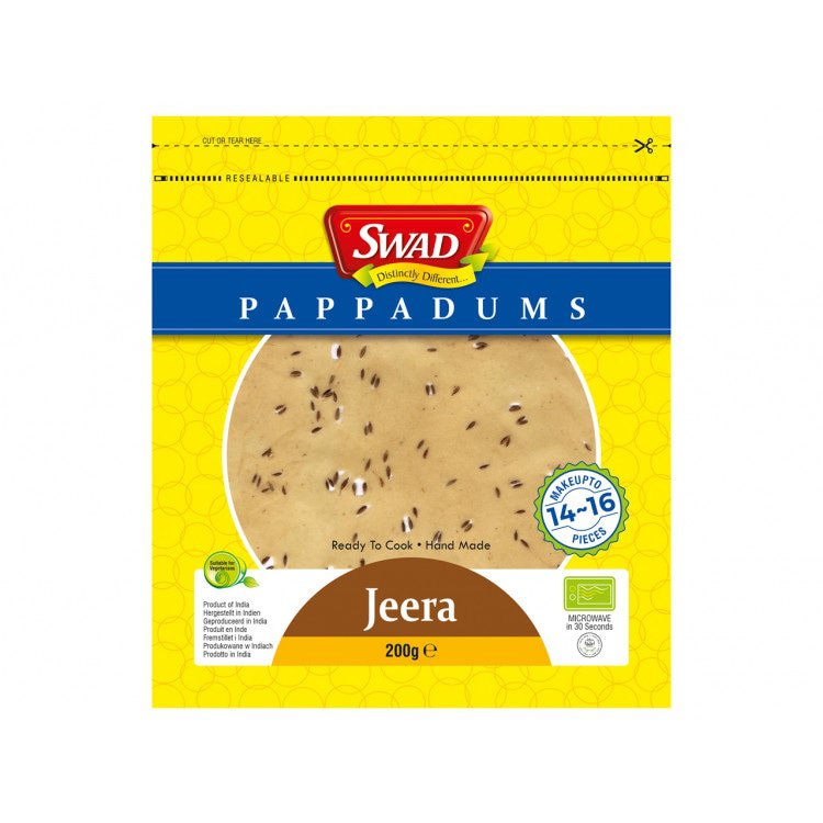 Swad Jeera Papad 200gm - Spice Village