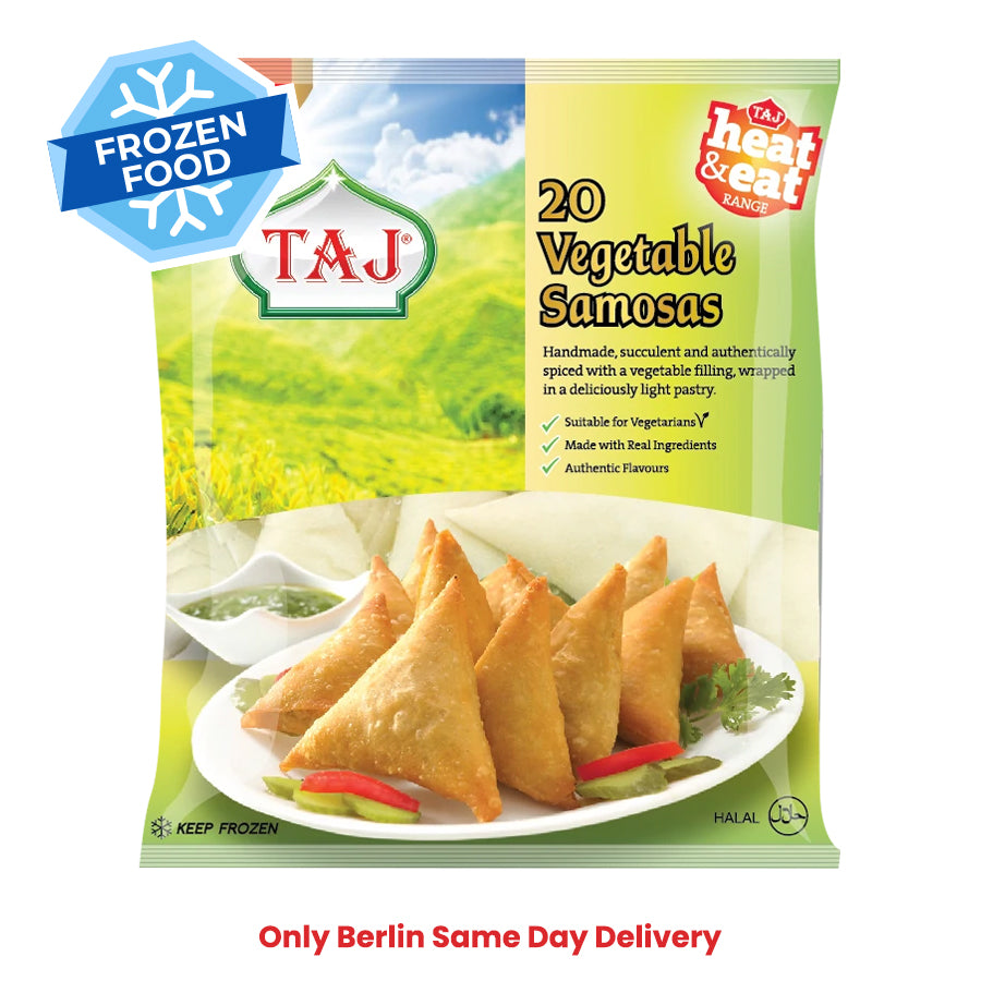 Frozen Taj Vegetable Samosa (20 pieces) 700gm - Only Berlin Same Day Delivery - Spice Village