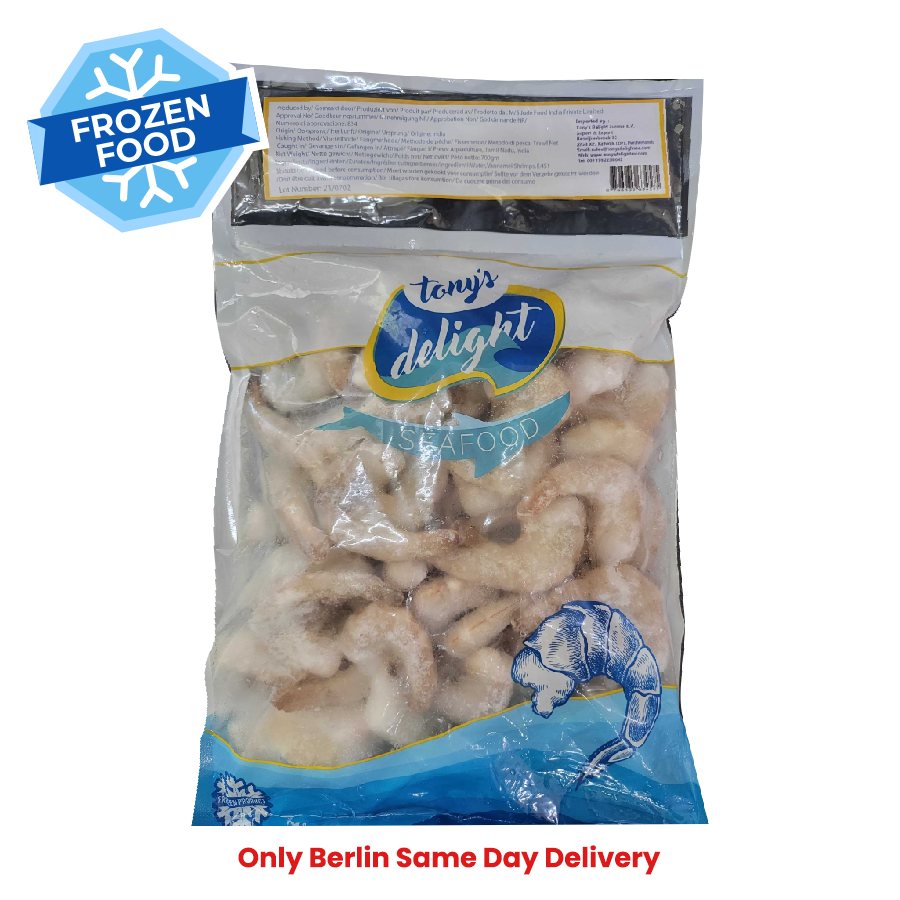 Frozen Tony Delight's Vannamei Shrimp (HLSO) 26/30 1kg - Only Berlin Same Day Delivery