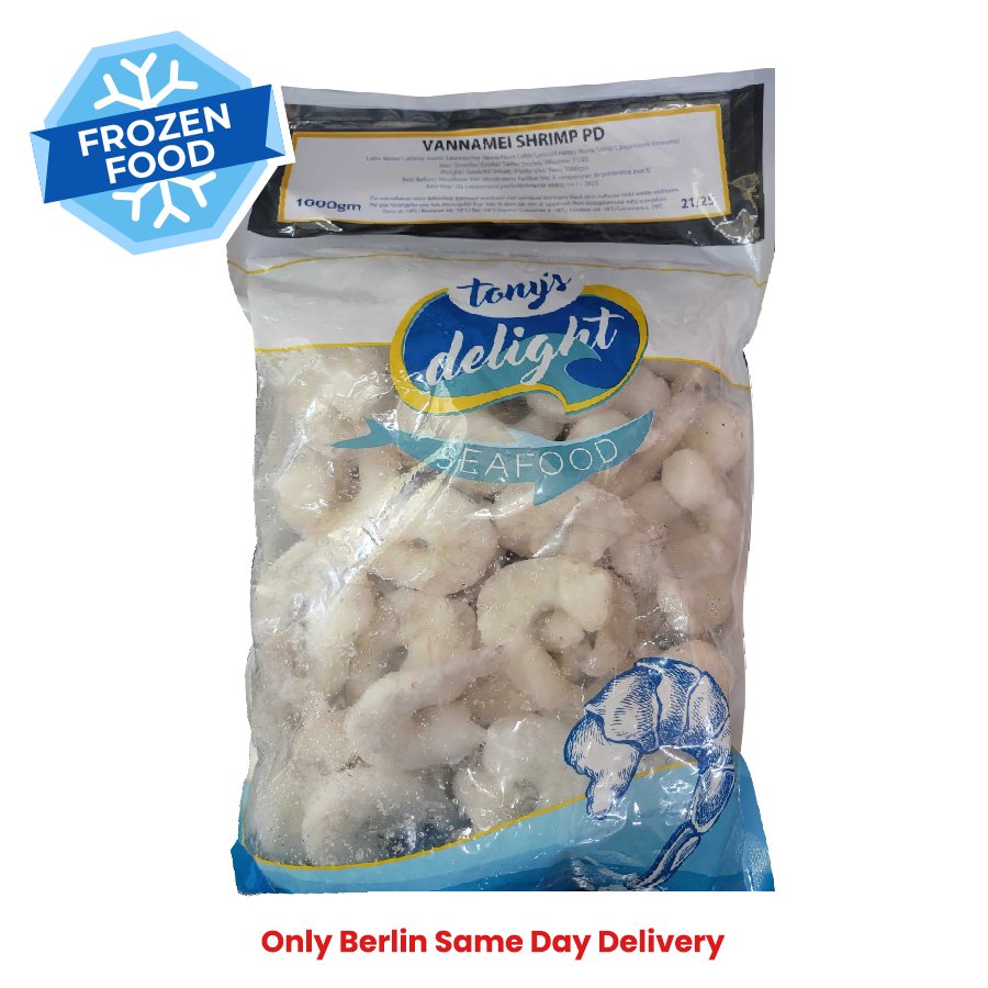 Frozen Tony Delight's Vannamei Shrimp (P/D) 21/25 1kg - Only Berlin Same Day Delivery