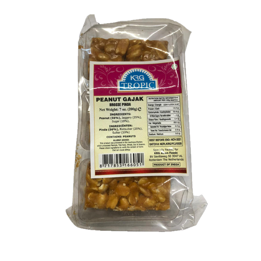 Tropic Gajak Peanut Chikki Bar 200gm - Spice Village