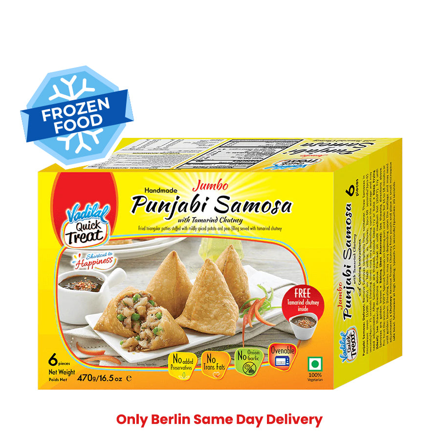 Frozen Vadilal Punjabi Samosa (6 pcs) (Jumbo) 470gm - Only Berlin Same Day Delivery