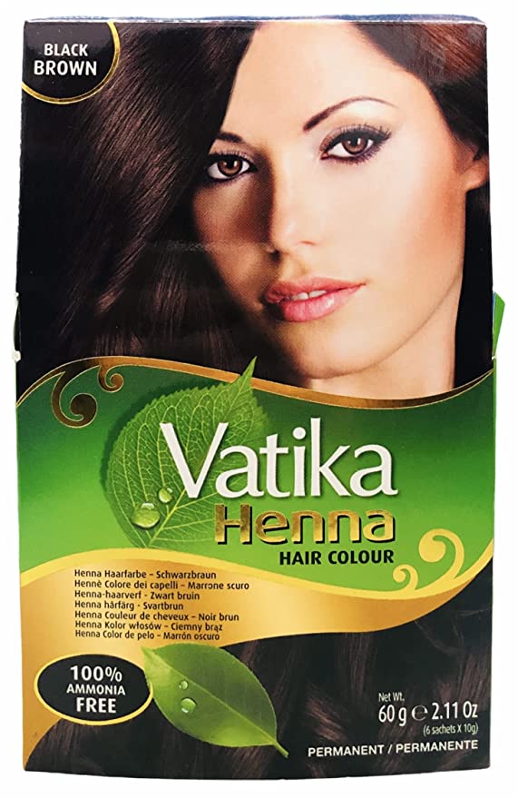 Vatika Heena Hair Colour Black Brown 60g - Spice Village