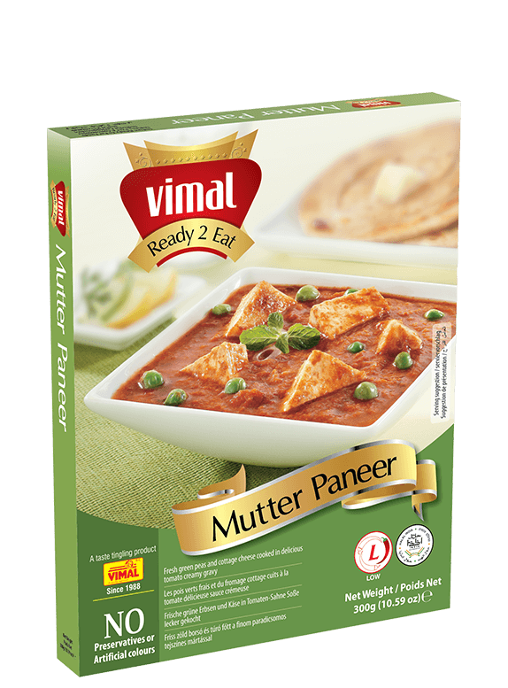 Vimal Mutter Paneer Ready To Eat  300gm (Exp: 30.10.2022) - Buy 1 Get 1 Free - Spice Village