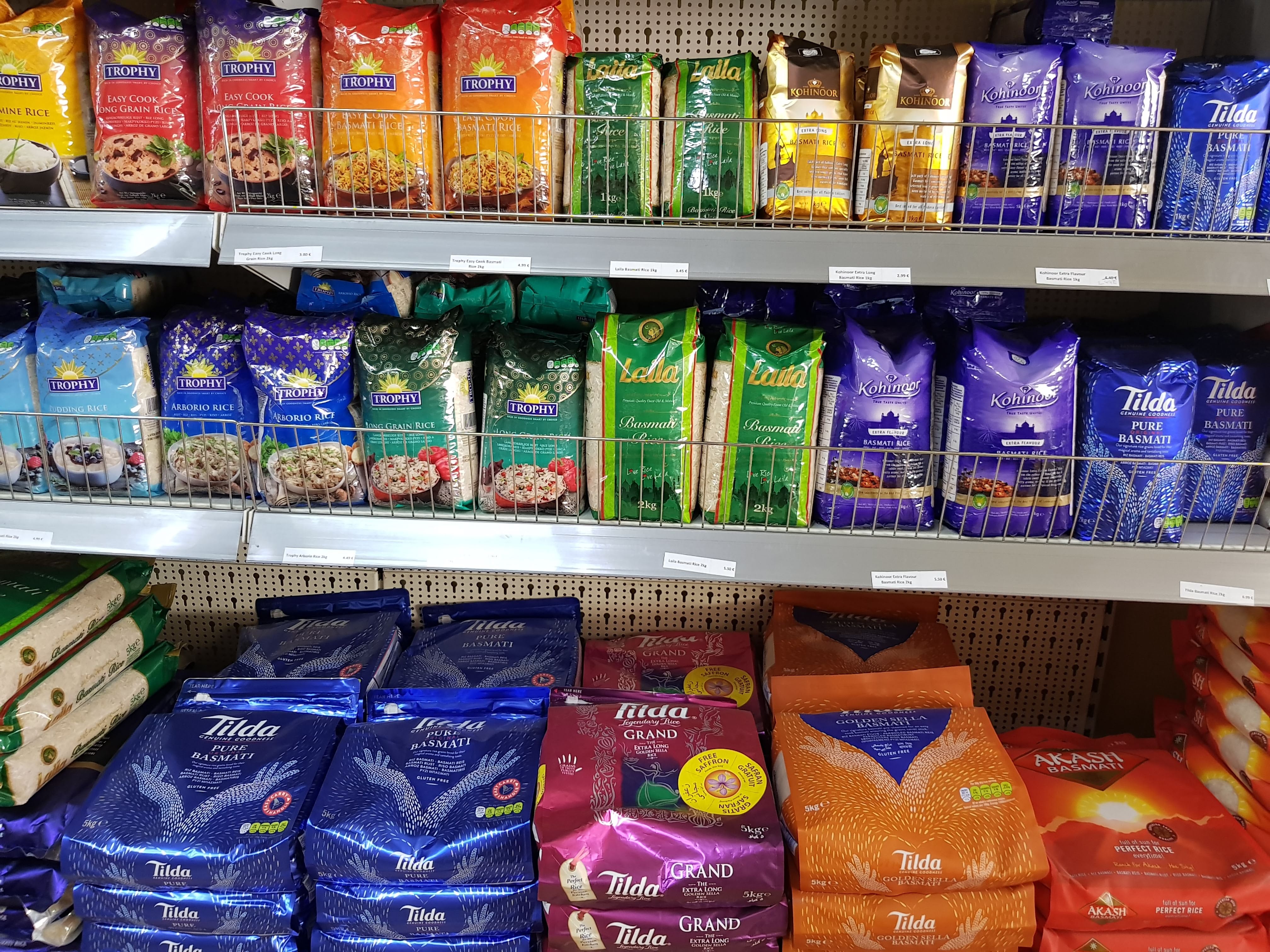 Spice Village grocery shelves