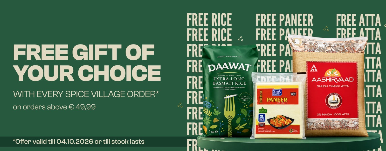 Free gift of your choice with Spice Village orders above EUR 49.99