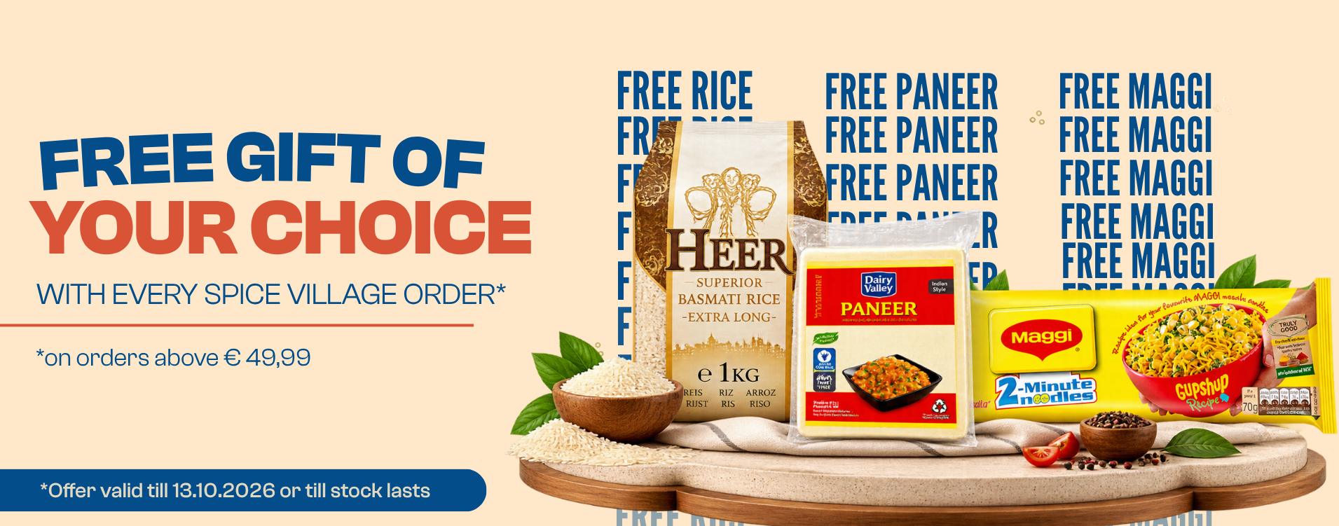 Free gift of your choice with Spice Village orders above EUR 49.99