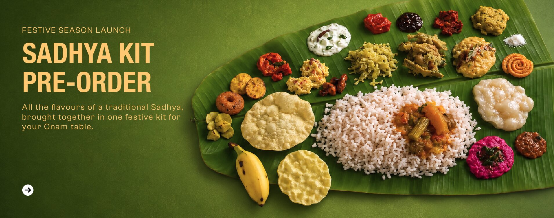 Preorder an Onam Sadhya kit from Spice Village